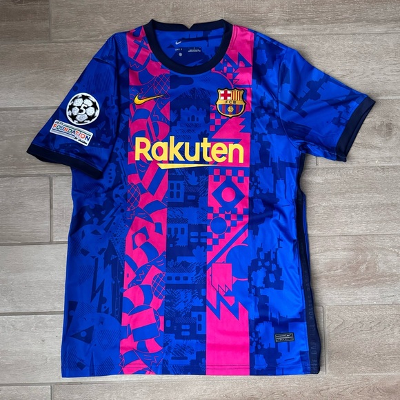 AUBAMEYANG #25 NIKE FC Barcelona 2021-22 Third/European Jersey - Picture 1 of 3